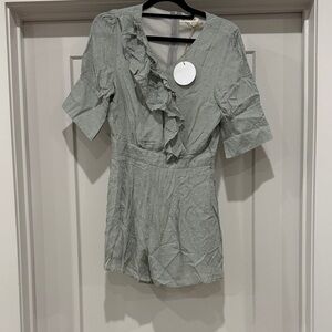 Ruffled Sage Green Romper